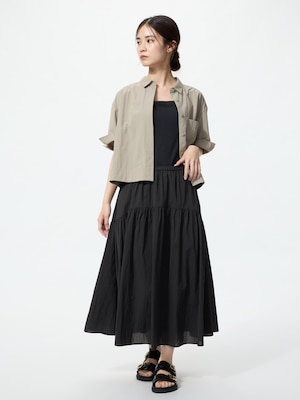 Nylon Gather Skirt