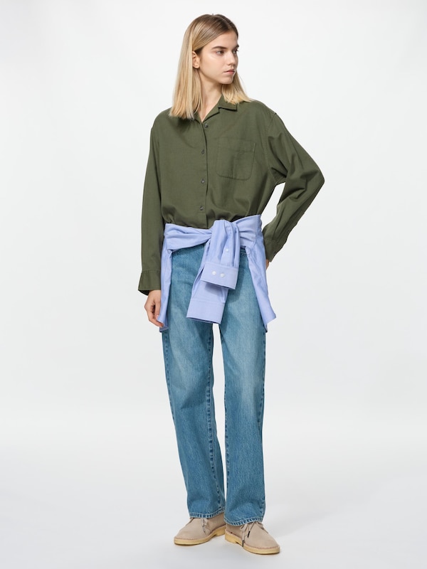 Flannel Boxy Shirt Long Sleeve