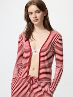 Ribbed V Neck
                                                  Cardigan