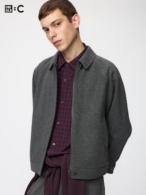 Wool Blend Harrington Jacket