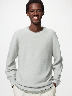 Washable 3D Knit Crew Neck Sweater