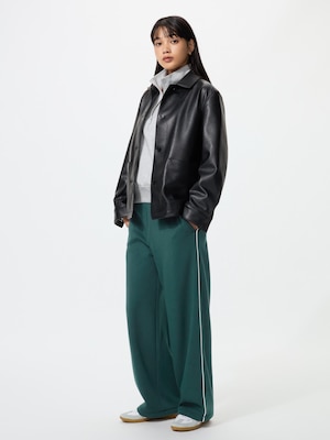 Warm Pile Lined Sweat Wide Pants