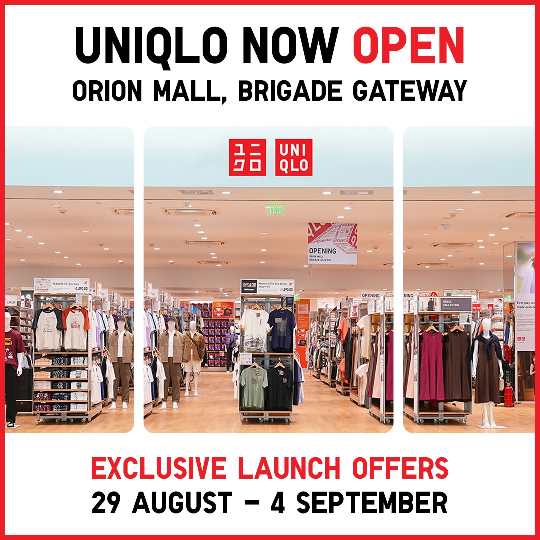 UNIQLO Orion Mall Brigade Gateway, Bengaluru Opens 29 August