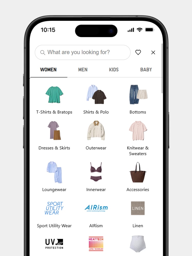 It's now possible to skip the category selection and go straight to the product list to find what you're looking for.
