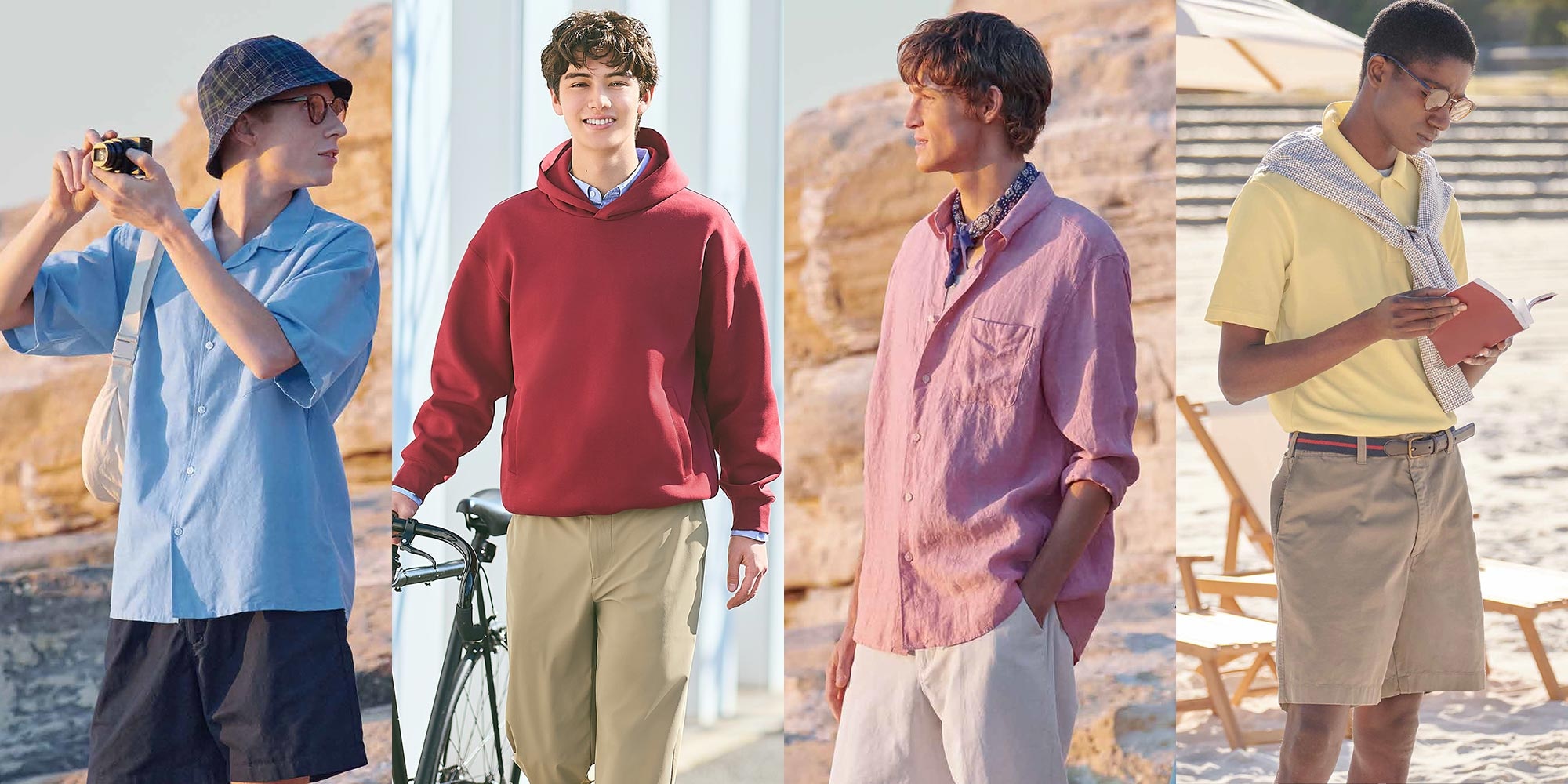 Linen Blend Open Collar