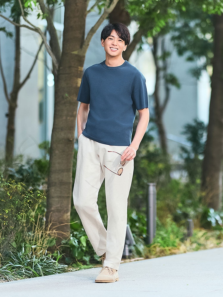 Men Linen Blend Relaxed Pants