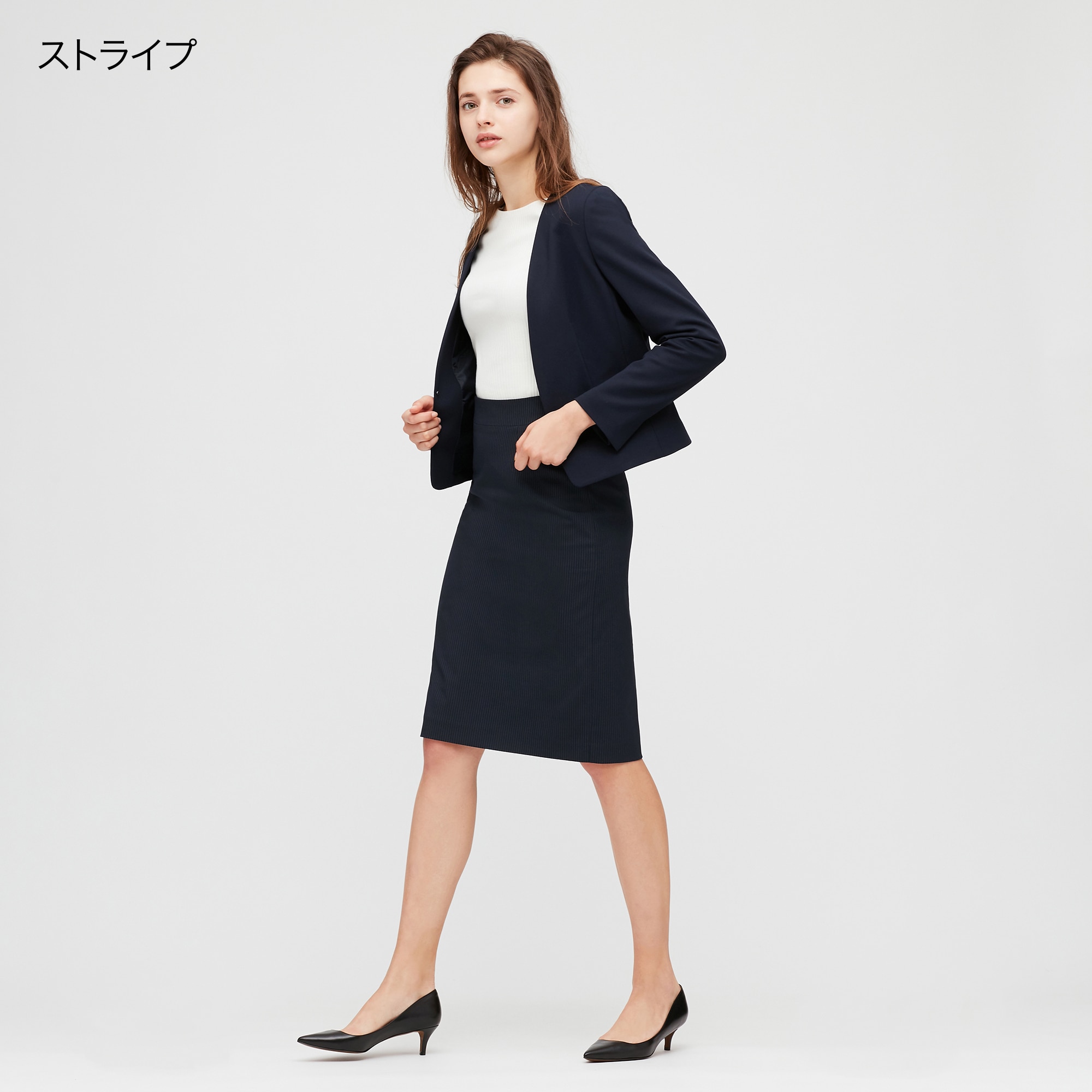ストレッチタイトスカート（無地・ストライプ・ロング丈・62～64cm）のサムネイル