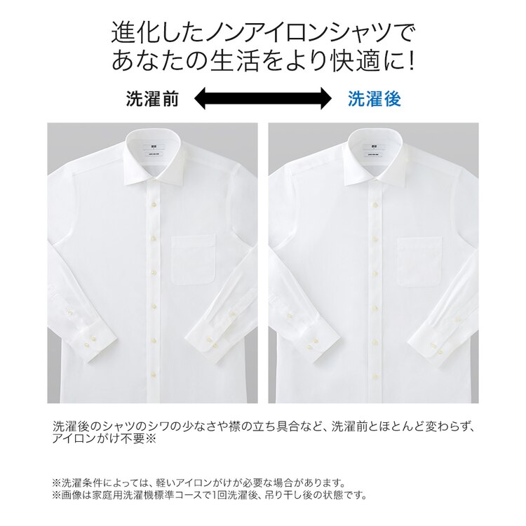 ファインクロススーパーノンアイロンスリムフィットシャツ ボタンダウン 長袖 Men ユニクロ