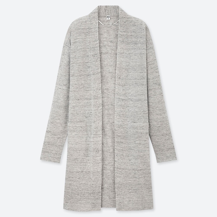 リネンブレンドロングカーディガン 長袖 Women ユニクロ