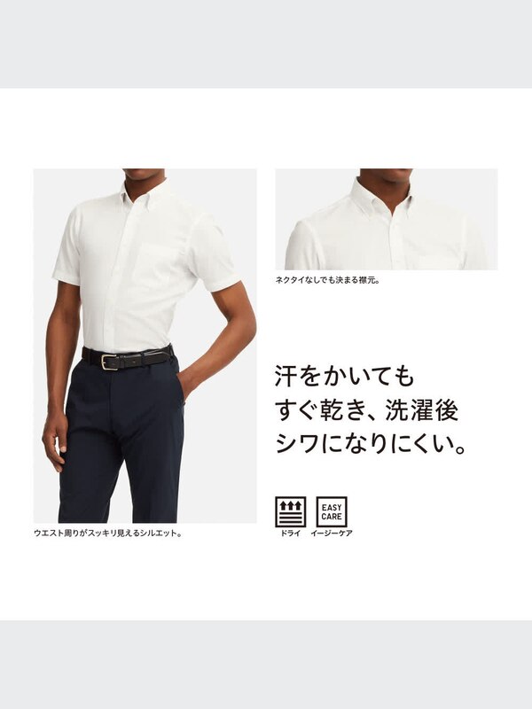 ドライイージーケアストライプシャツ（レギュラーカラー・半袖）