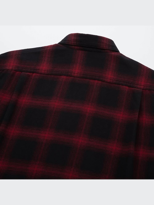 フランネルチェックシャツ（レギュラーカラー・長袖）