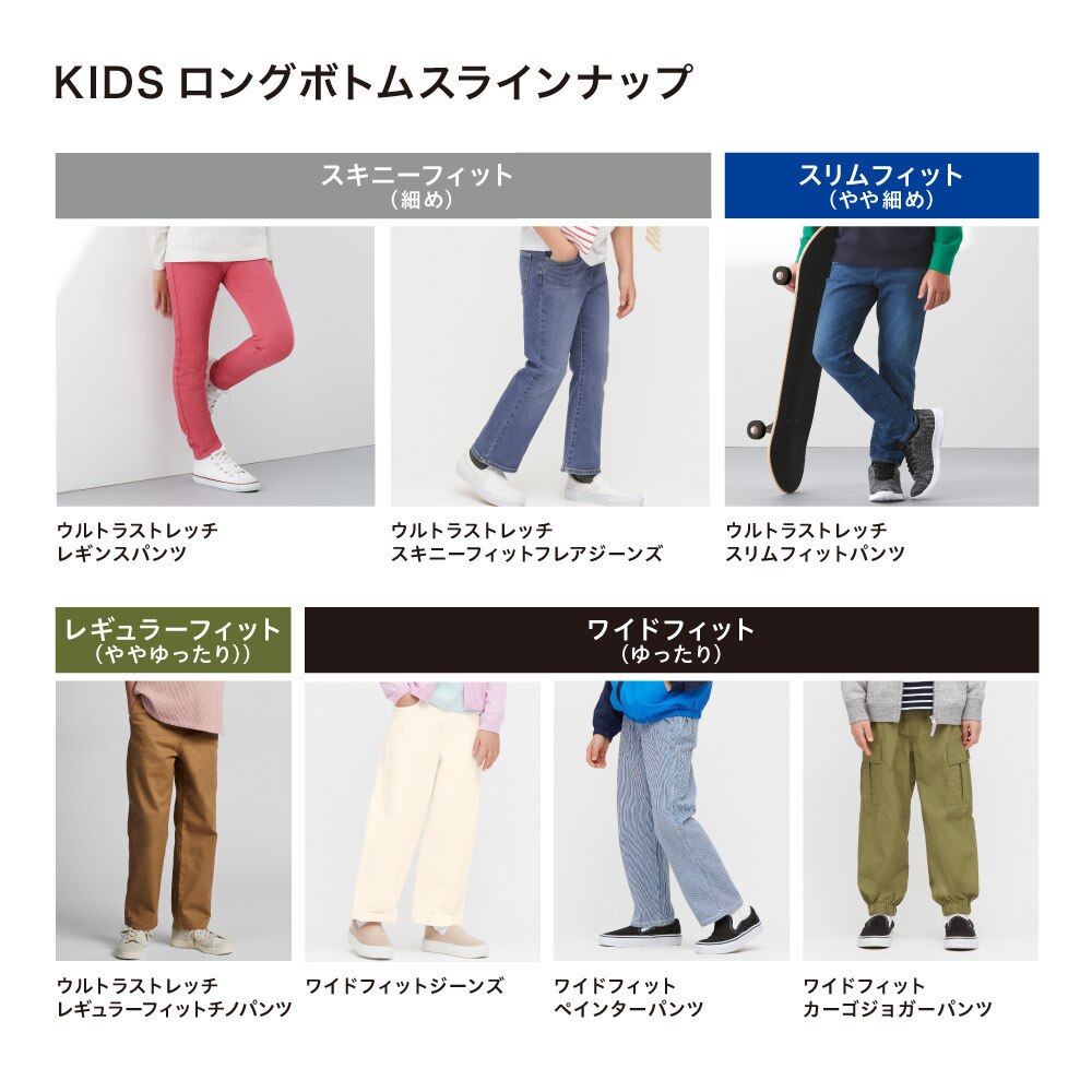 Kids ワイドフィットペインターパンツ ストライプ Kids ユニクロ