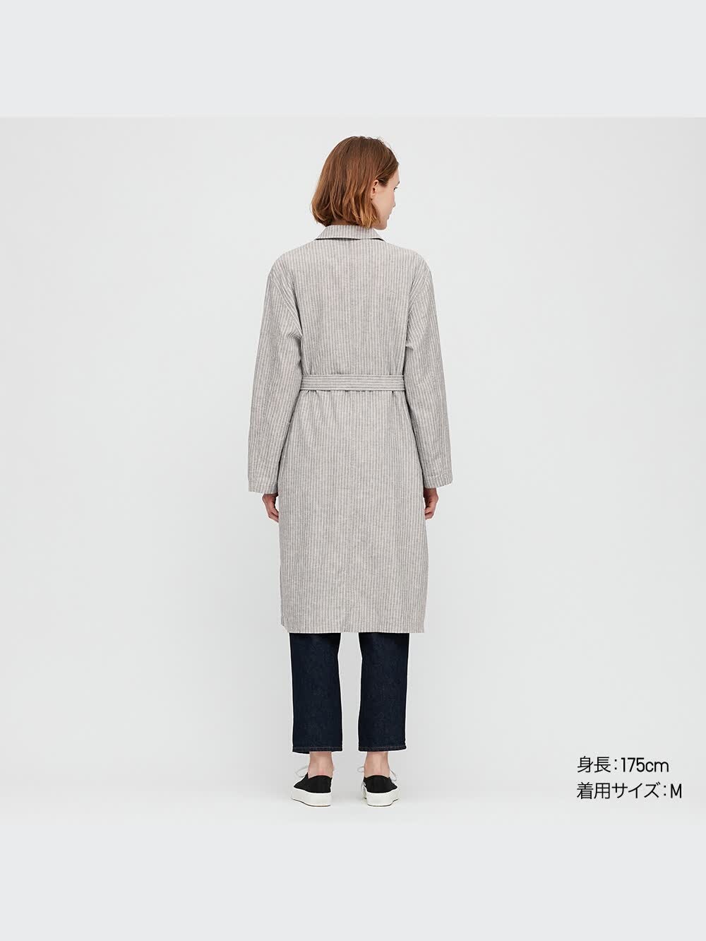 ユニクロ公式 | リネンコットンコート（ストライプ）