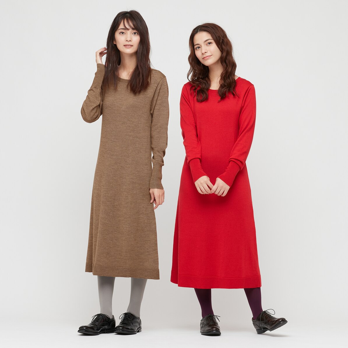 メリノブレンドボートネックワンピース 長袖 Women ユニクロ メリノブレンドボートネックワンピース 長袖 Women ユニクロ