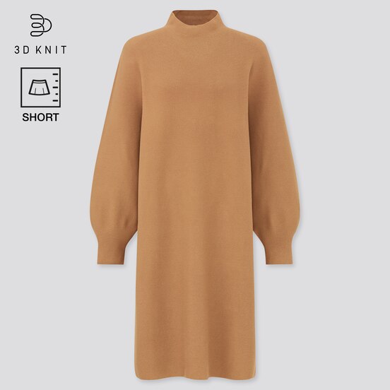 3dコットンバルーンスリーブワンピース 長袖 ショート丈 84 5 95cm Women ユニクロ