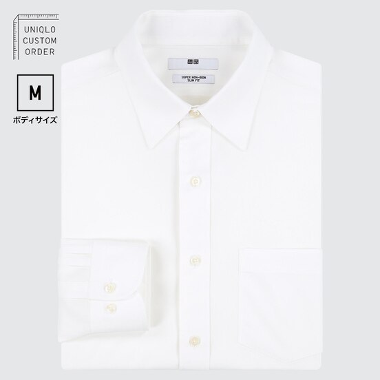 スーパーノンアイロンシャツ レギュラーカラー Sサイズ 長袖 Men ユニクロ