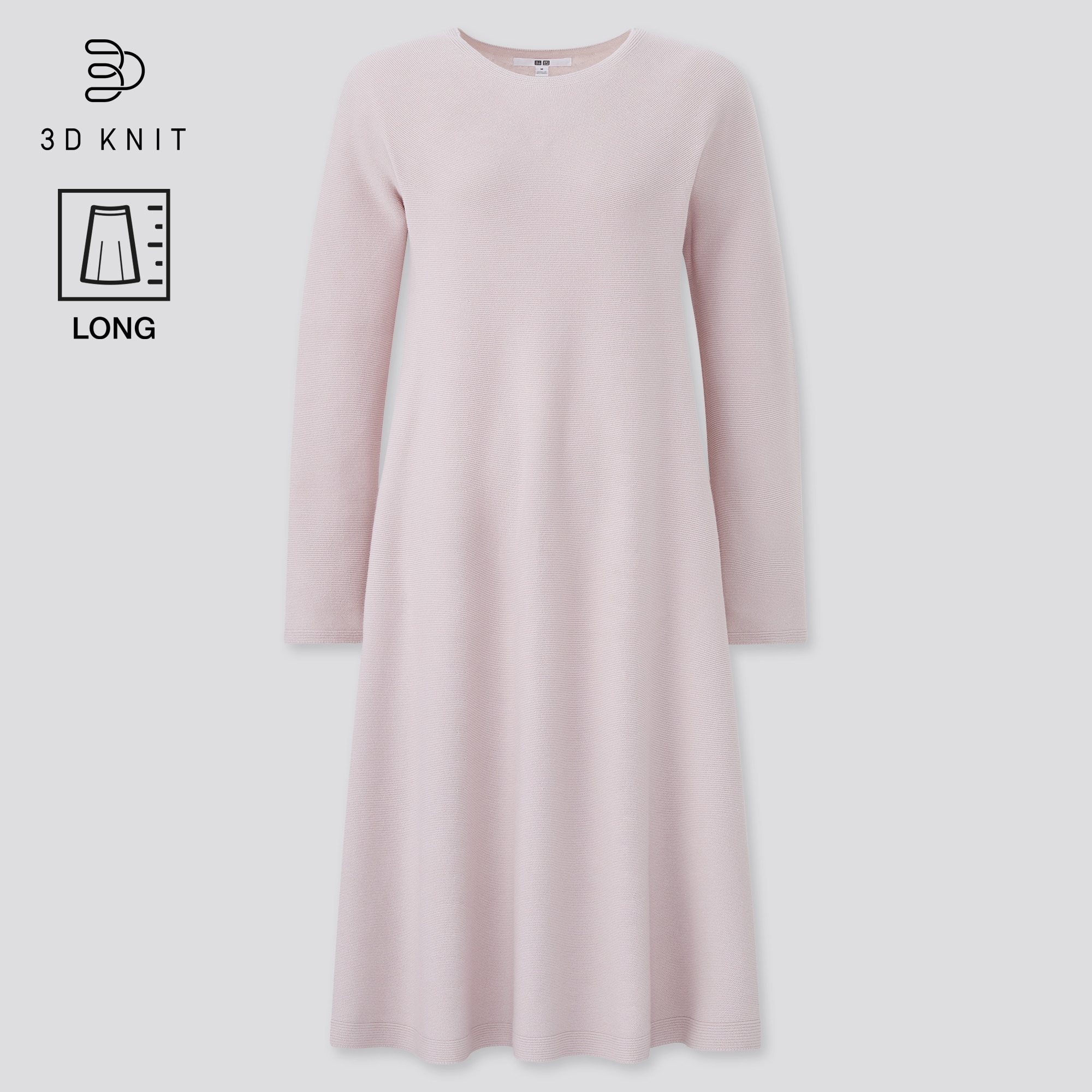 Uniqloの3dコットンフレアワンピース 長袖 ロング丈 96 106 5cm Stylehint