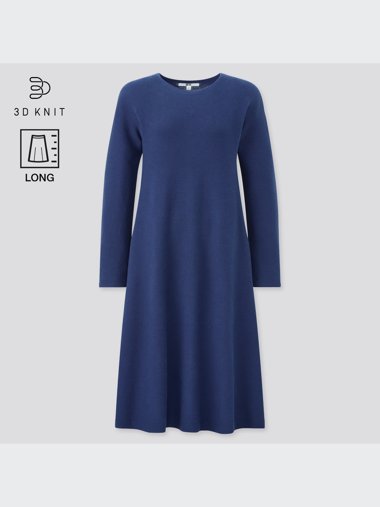 ユニクロ公式 | 3Dコットンフレアワンピース（長袖・ロング丈・96