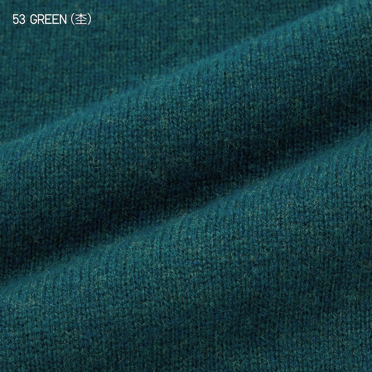 新品　プレミアムラムクルーネックセーター　66 BLUE
