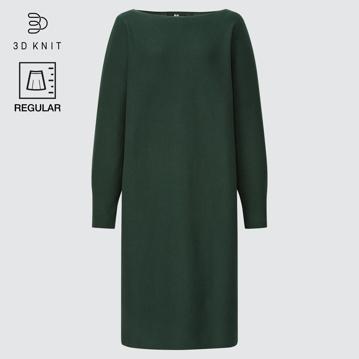 3dニットコットンボートネックワンピース 長袖 レギュラー丈 90 5 100 5cm Women ユニクロ