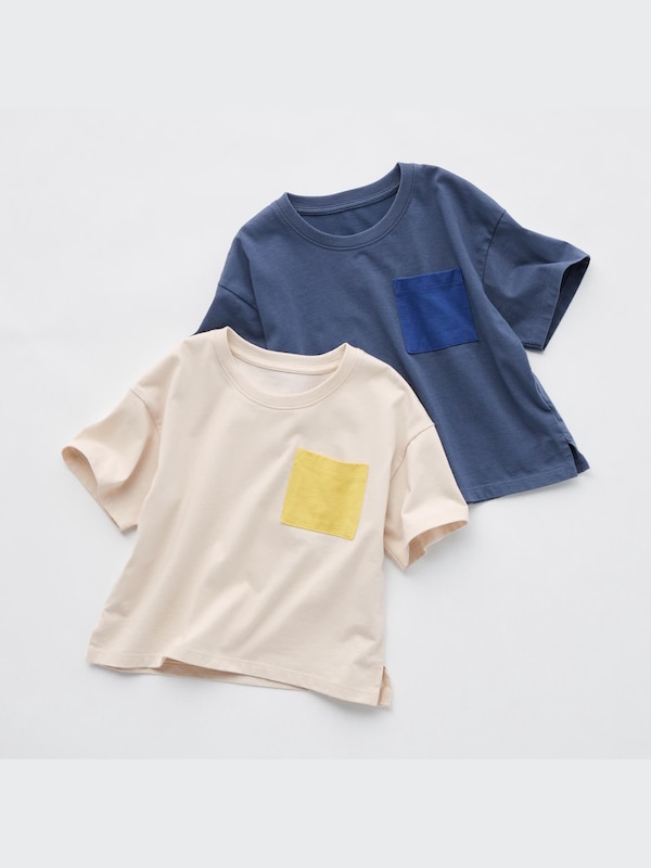 エアリズムコットンTシャツ（カラーブロック・半袖）