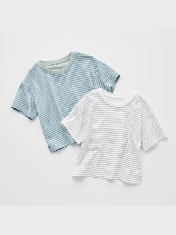 エアリズムコットンTシャツ（ボーダー・半袖）