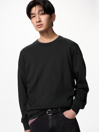 ソフトタッチクルーネックTシャツ/長袖