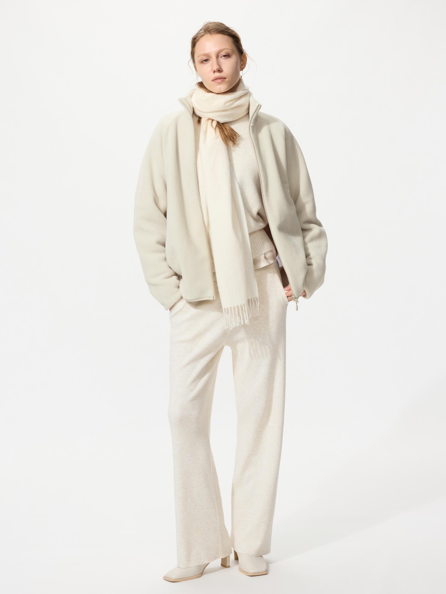 ルーズフィットフリースジャケット beige よう様 ユニクロ公式 | フリースジャケット