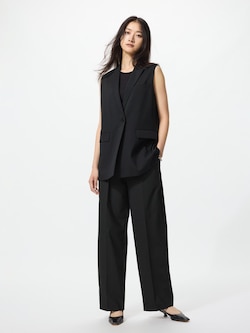 タックワイドパンツ/丈長め