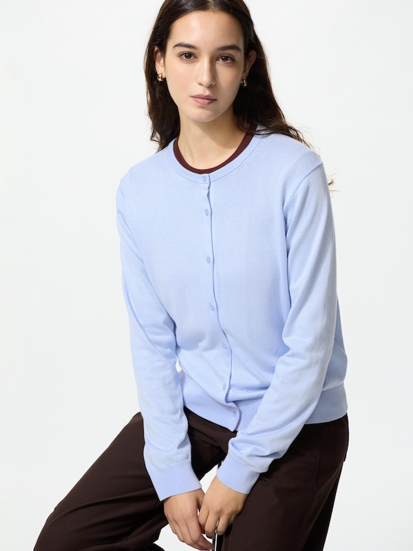 UVカットクルーネックカーディガン