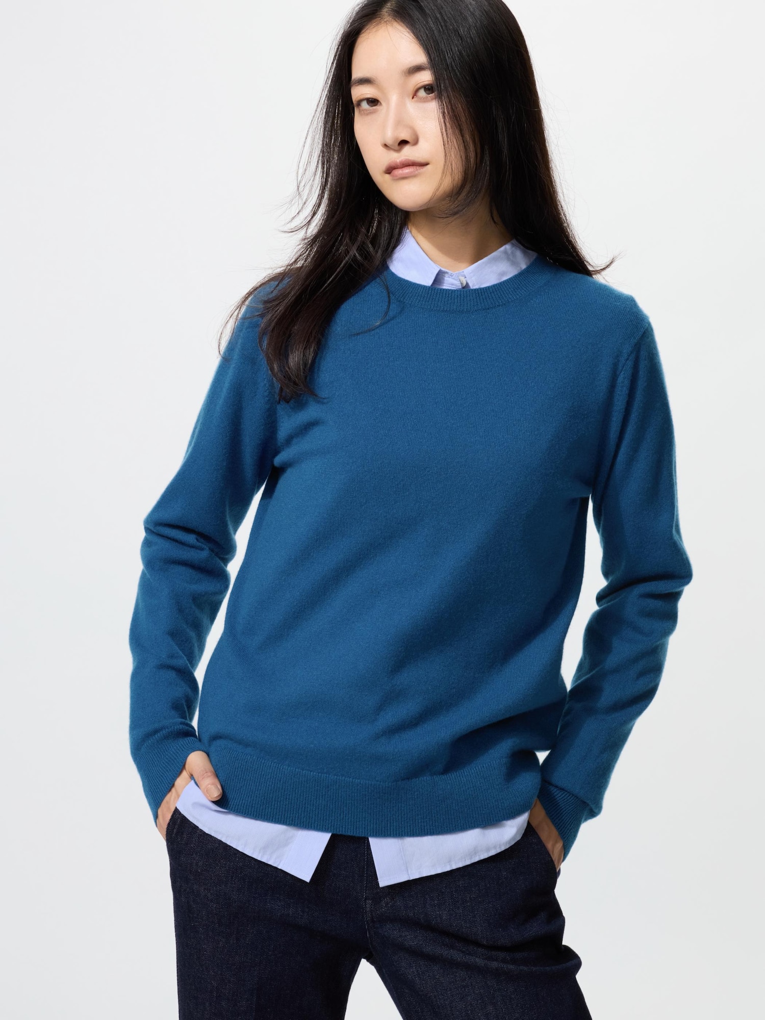 新品　UNIQLOレディースカシミアニットセーター　XL 3枚セット ユニクロ公式 | 3Dカシミヤリブクルーネックセーター（長袖