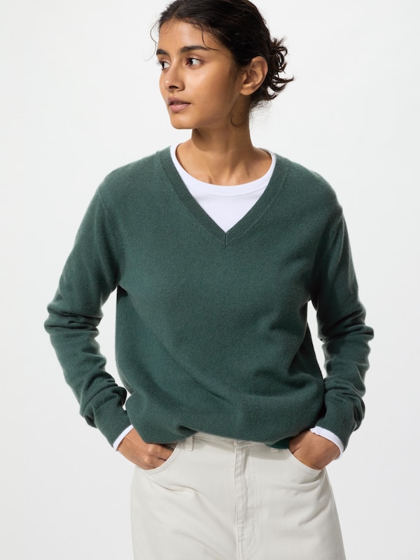 カシミヤVネックセーター