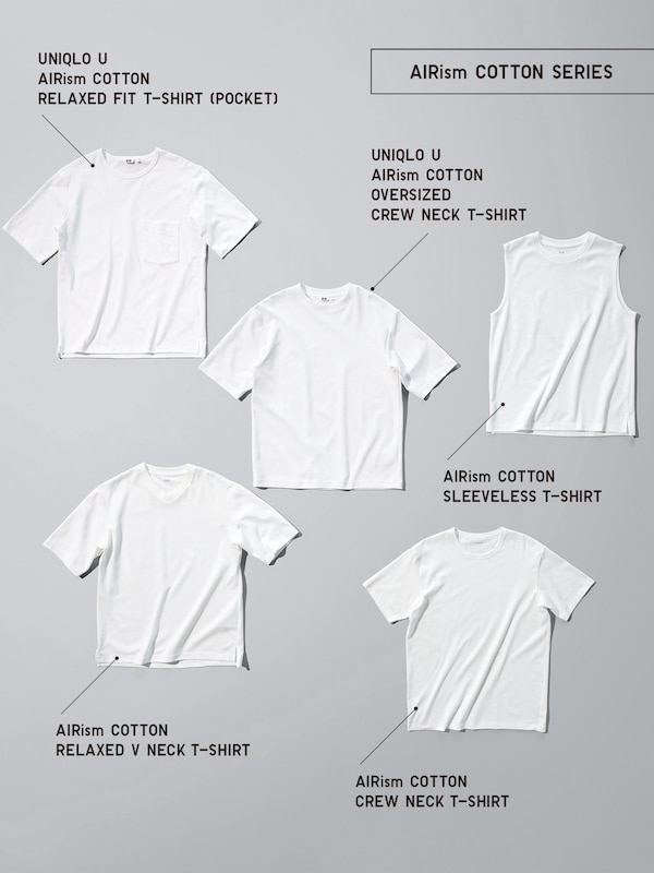 エアリズムコットンリラックスフィットTシャツ/5分袖
