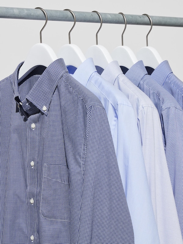 ファインクロスシャツ/ストライプ/ボタンダウン/長袖