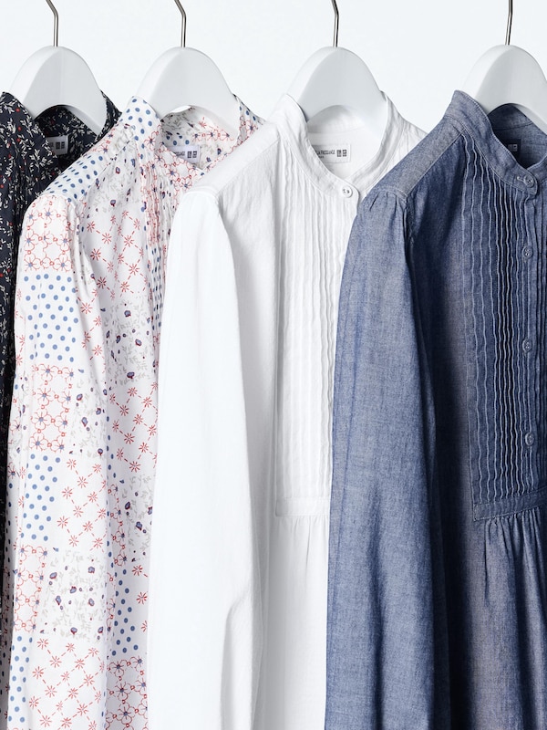 ピンタックプリントブラウス