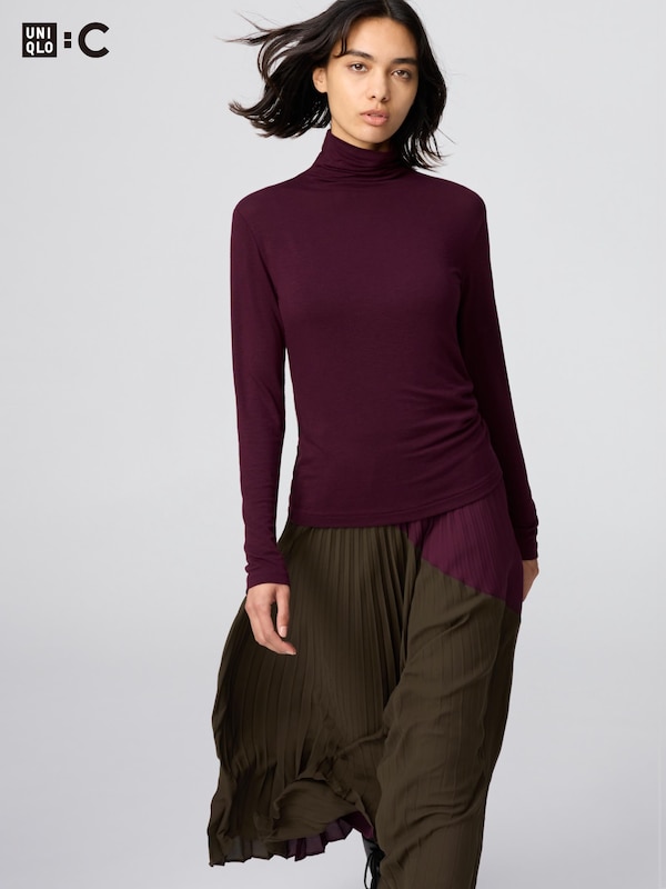 極暖ヒートテックカシミヤブレンドタートルネックT