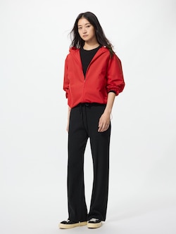 ウォッシャブルニットリブパンツ/丈長め