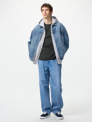 ワイドストレートジーンズ/丈長め