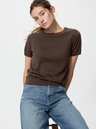 UVカットクルーネックセーター/ウォッシャブル