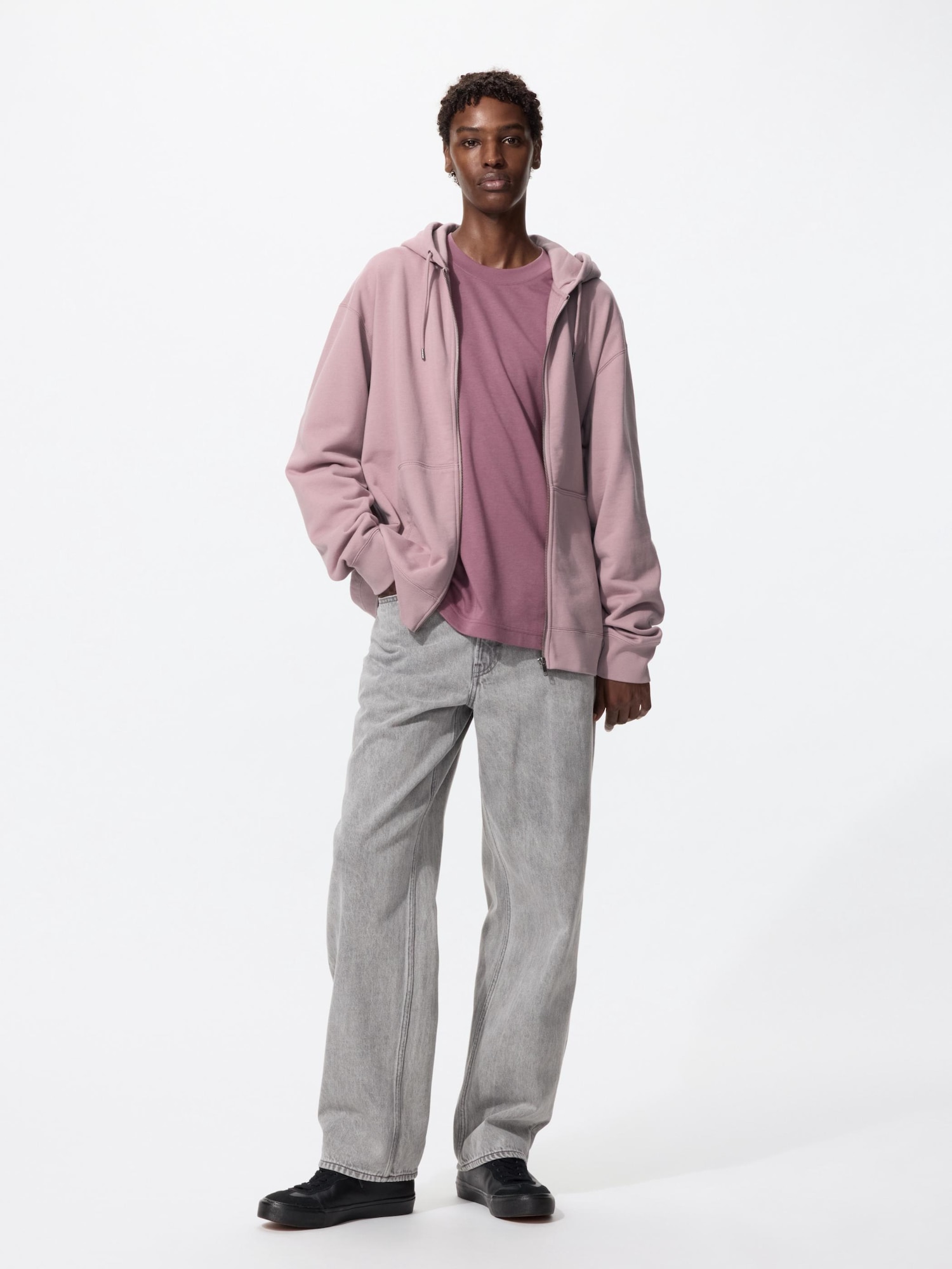UNIQLO スウェットフルジップパーカー　M 男女兼用 グレー ユニクロ公式 | スウェットフルジップパーカ