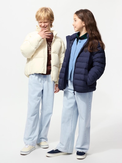 와이드 피트 청바지/패스너 첨부