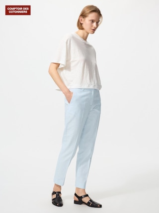 リネンコットンアンクルパンツ