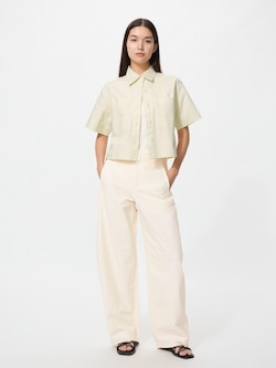 ジャージーバレルレッグパンツ/丈長め