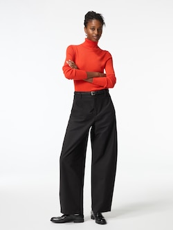 ジャージーバレルレッグパンツ/丈長め