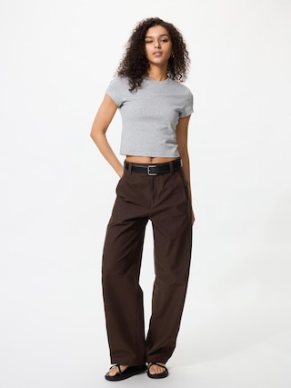 ジャージーバレルレッグパンツ/丈長め