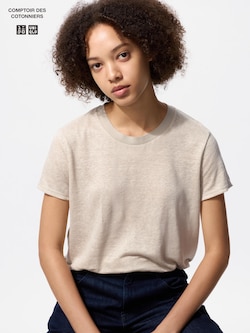 リネンクルーネックT