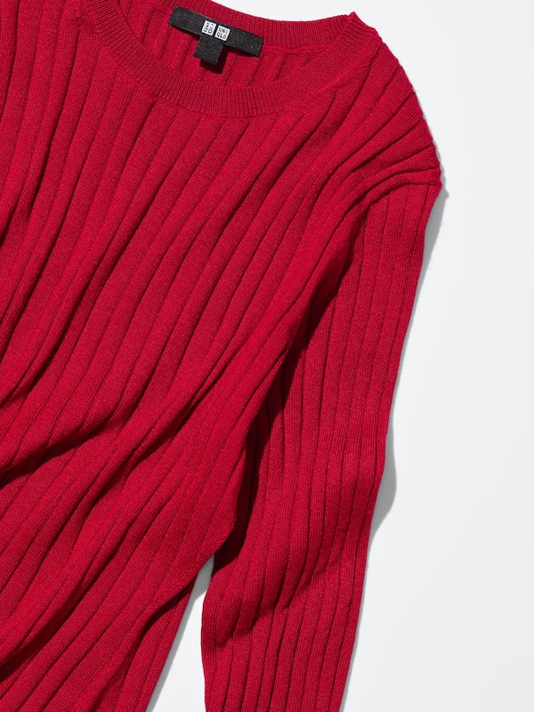 メリノブレンドワイドリブニットワンピース