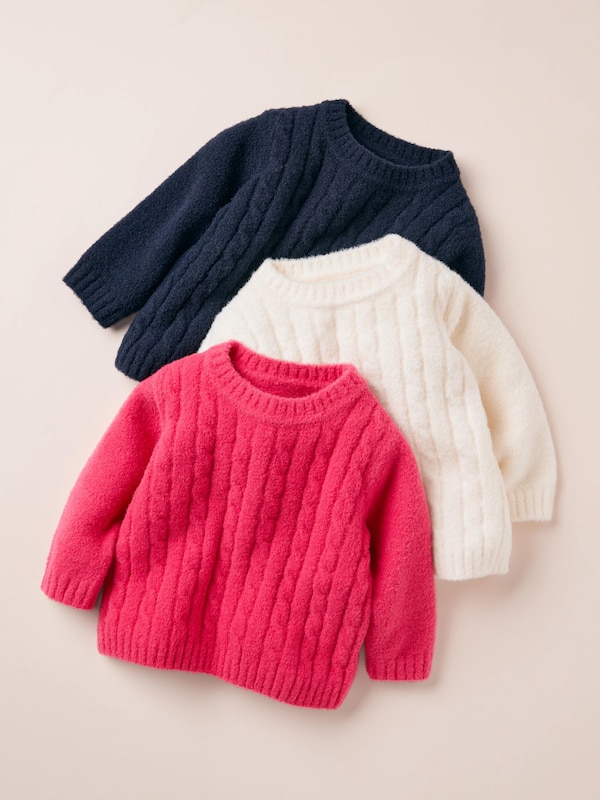 スフレヤーンウォッシャブルクルーネックセーター