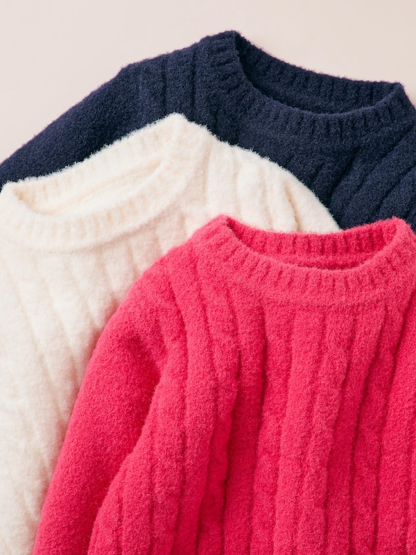 スフレヤーンウォッシャブルクルーネックセーター