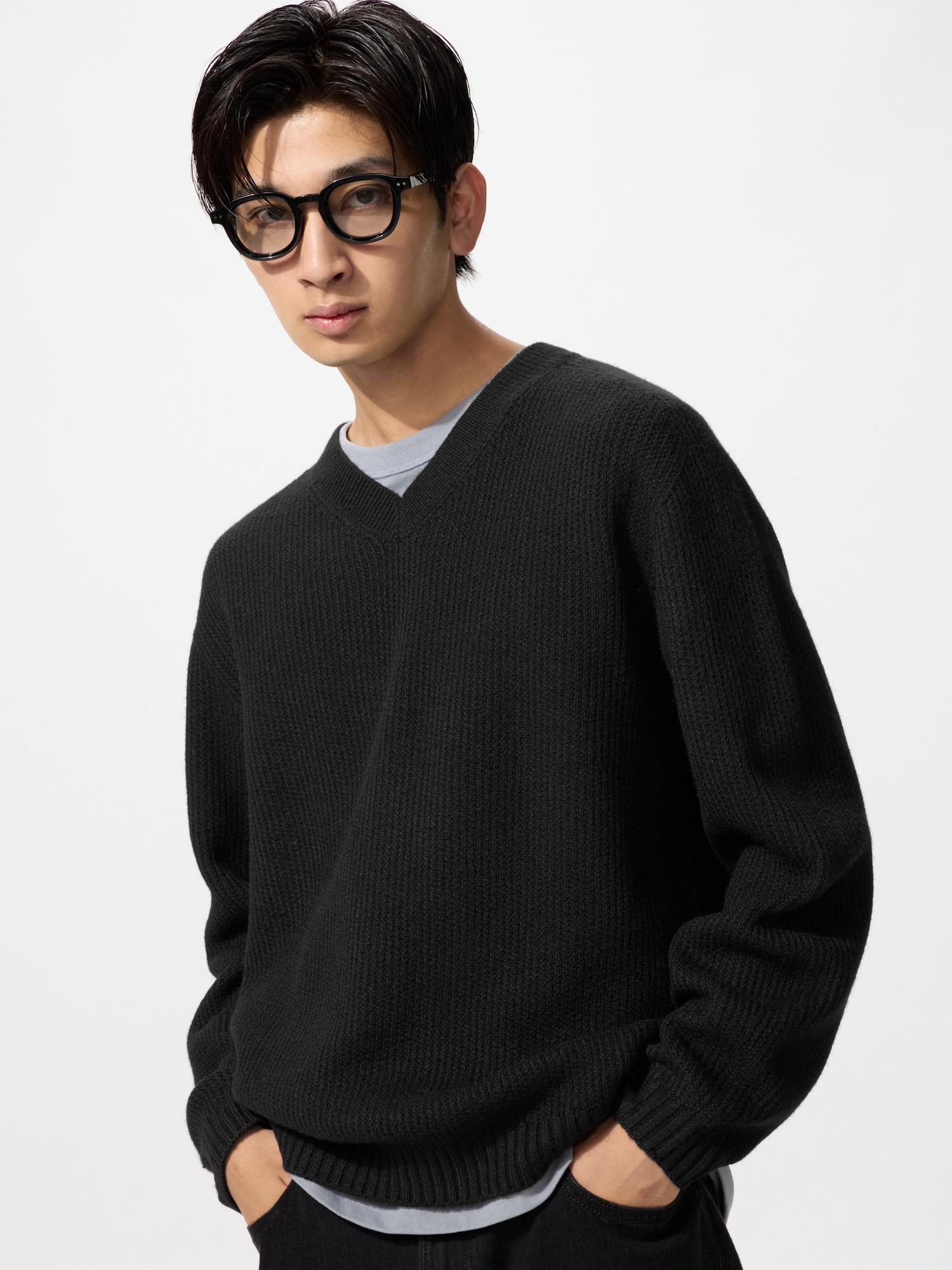 ユニクロ カシミヤセーターセット クルーネック Vネック メンズ男性 Sサイズ ユニクロ公式 | カシミヤVネックセーター